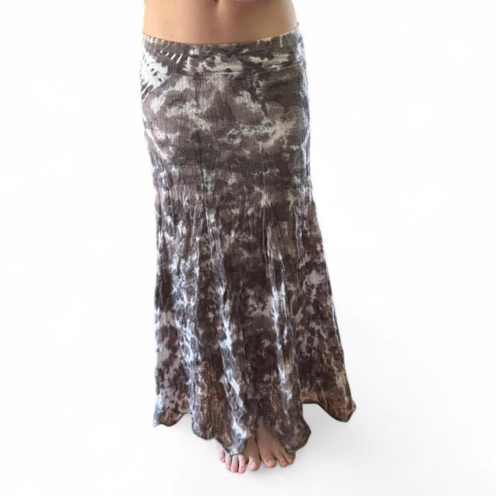 XCVI Fairycore Boho Tie Dye Cotton Low Waist Maxi Skirt Hippie Festival Grunge S